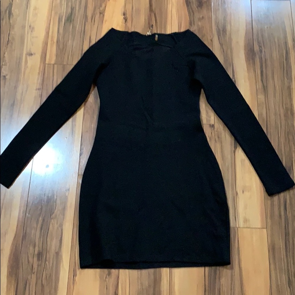 Black short dress with sheer in the back